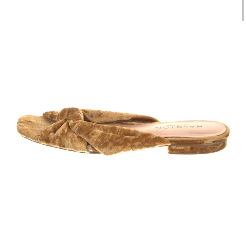 Halston Heritage Women's Brown Velvet Sandals - Picture 4 of 10